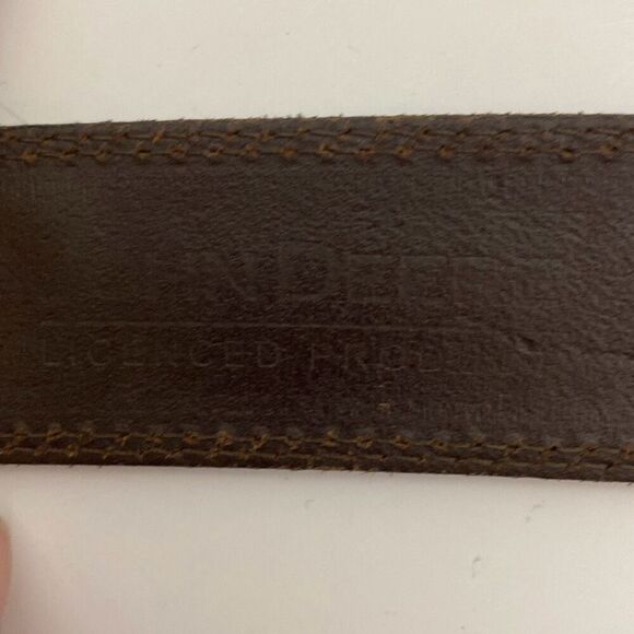 John Deere Men's Brown Basketweave Genuine Leather Adjustable Belt 47" - Picture 6 of 7